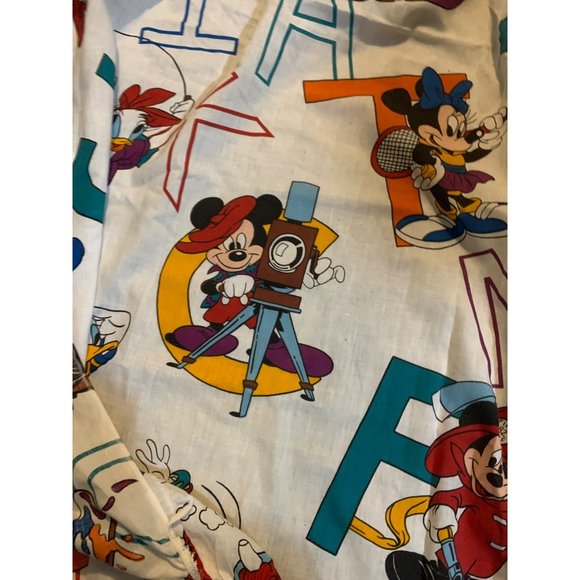 The Walt Disney Company DunDee Vintage Toddler Sheet Set Mickey Mouse Minnie Goo - Picture 3 of 9